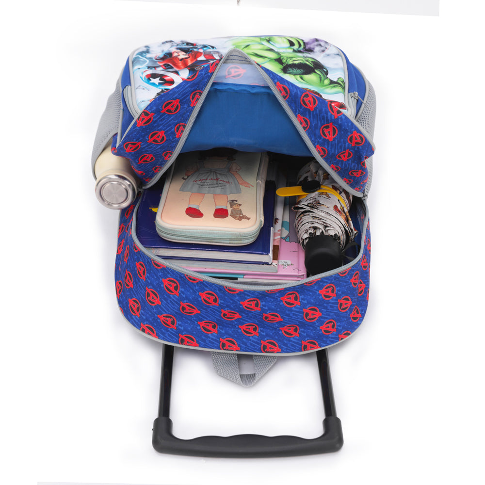 Marvel Avengers 17'' Trolley Backpack Kids/Children 2-Wheeled Travel Bag Blue — image 3