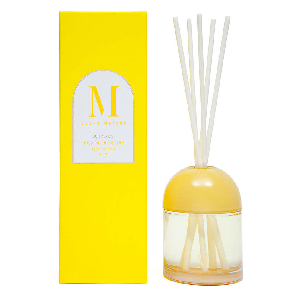 Scent Maison Aurora 300ml Reed Diffuser Scented Fragrance Passionfruit & Lime