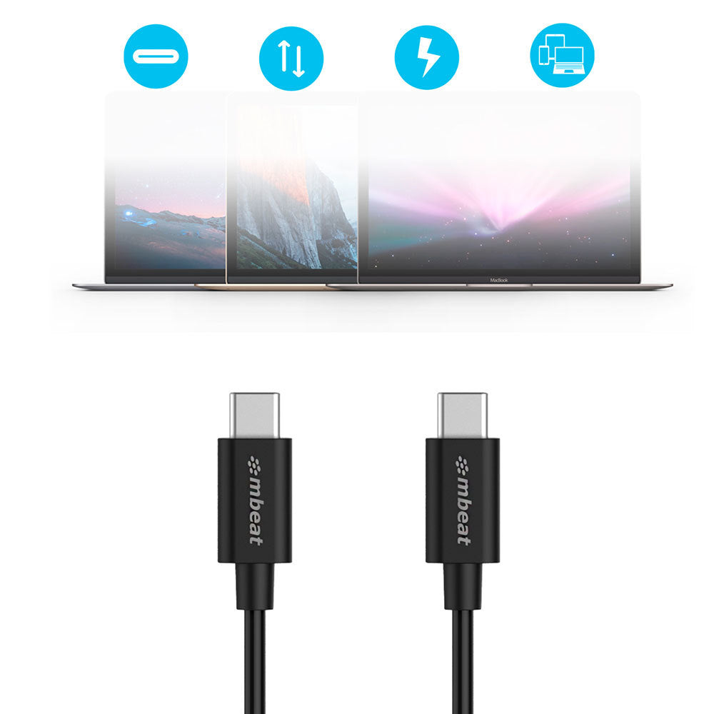 Mbeat 1m Prime 3A USB-C to USB-C 2.0 Charge and Sync Cable Smartphone/Android/Charging — image 5