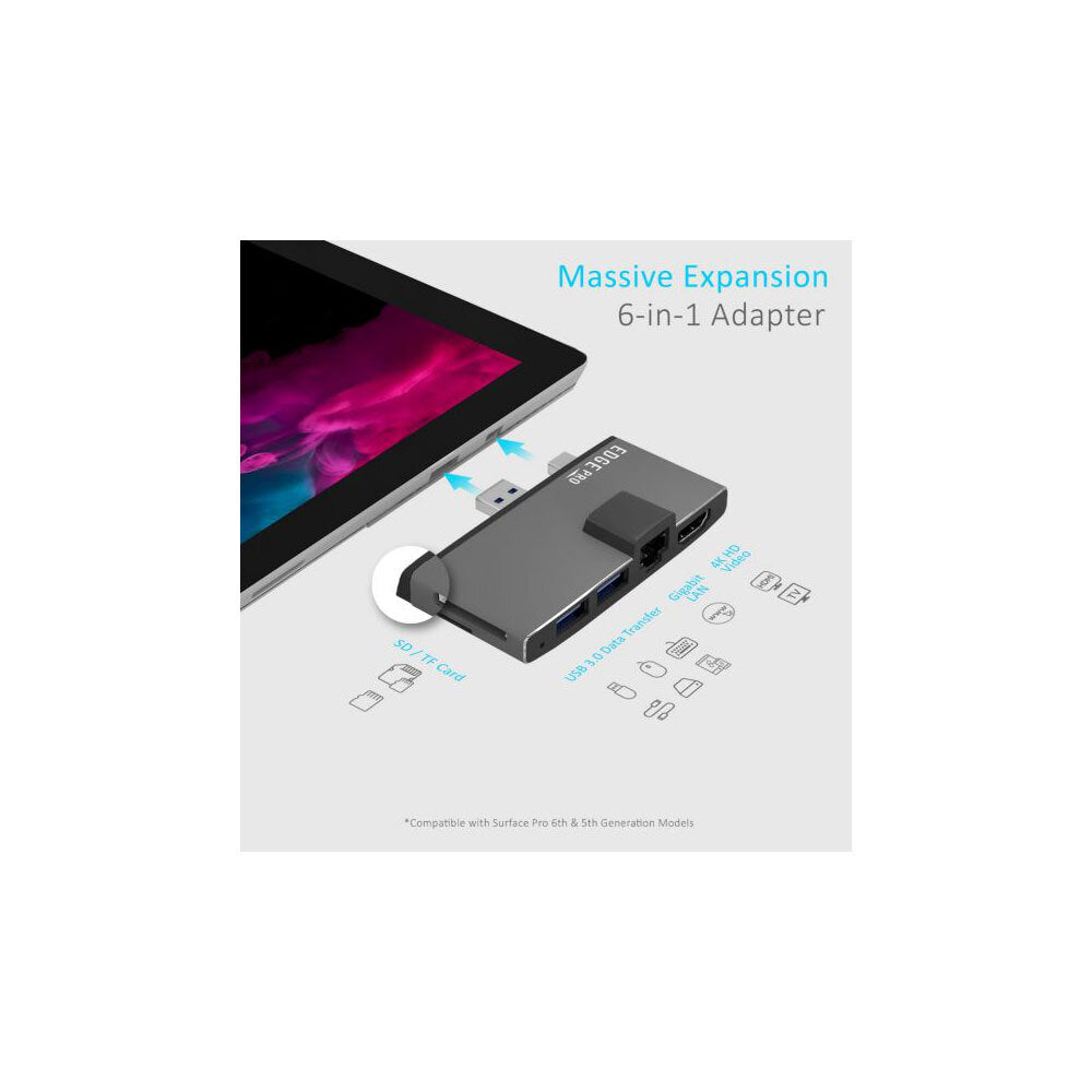 Mbeat Edge Pro P68 Microsoft Surface Pro Gen Multifunction 6 in 1 Hub/Adapter — image 6