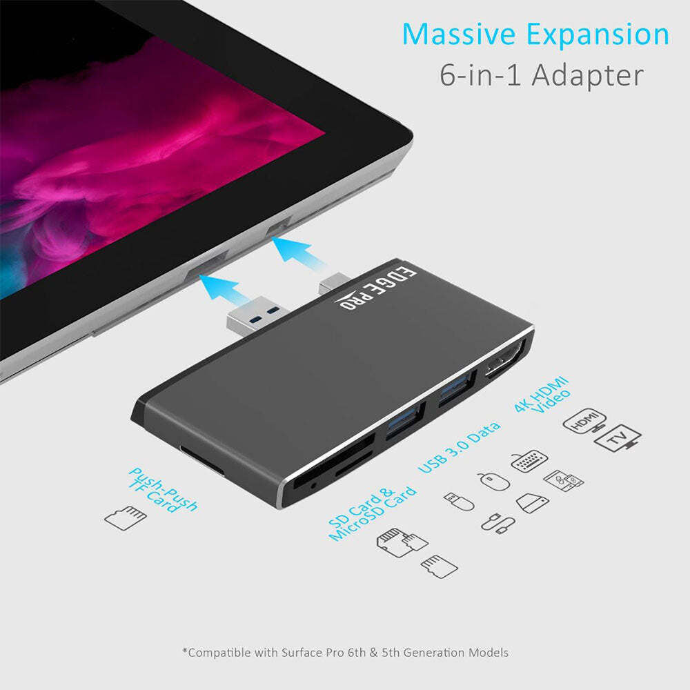 Mbeat Edge Pro P78 Microsoft Surface Pro Gen Multifunction 6 in 1 Hub/Adapter — image 3
