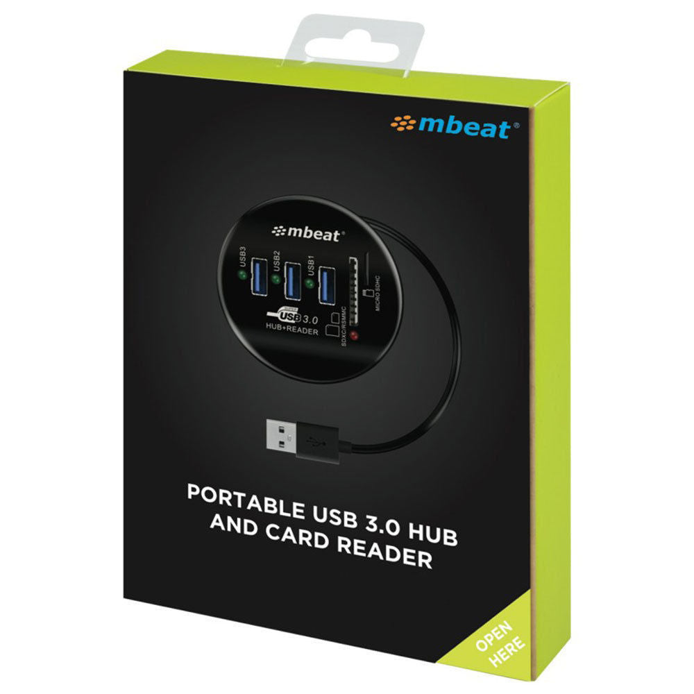 Mbeat 2-in-1 Portable USB 3.0 Hub and SD/MicroSD Card Reader for Laptop/Macbook — image 7