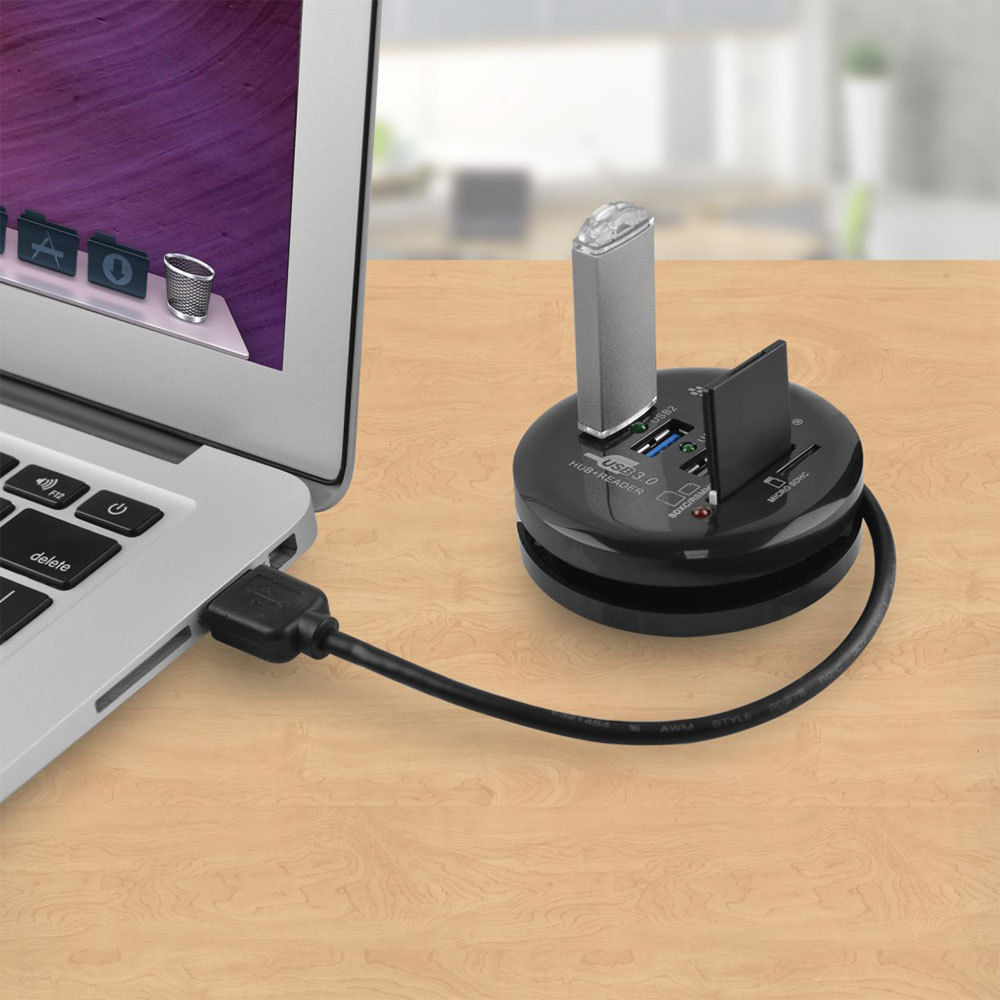 Mbeat 2-in-1 Portable USB 3.0 Hub and SD/MicroSD Card Reader for Laptop/Macbook — image 6