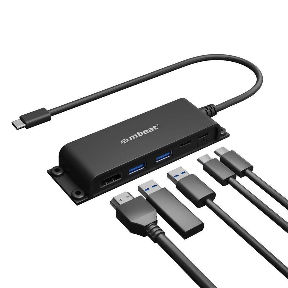 Mbeat Mountable 5-Port USB-C Hub Adapter w/4K HDMI/2x USB-A 3.0/2x USB-C Female — image 2