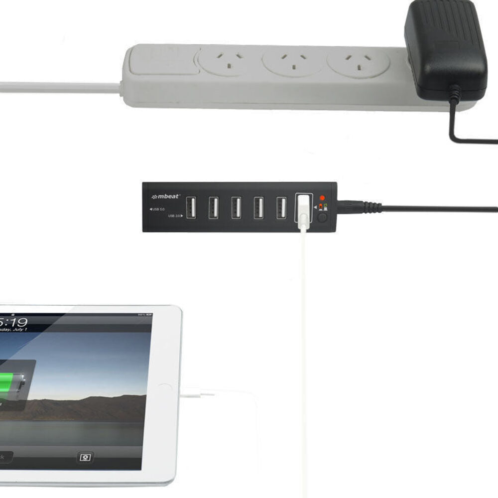Mbeat 7 Port 2.1A Charger Station USB 3.0/USB 2.0 Hub/Charging/Data/Splitter — image 3