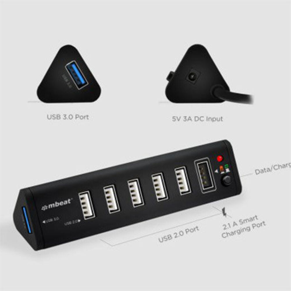 Mbeat 7 Port 2.1A Charger Station USB 3.0/USB 2.0 Hub/Charging/Data/Splitter — image 5