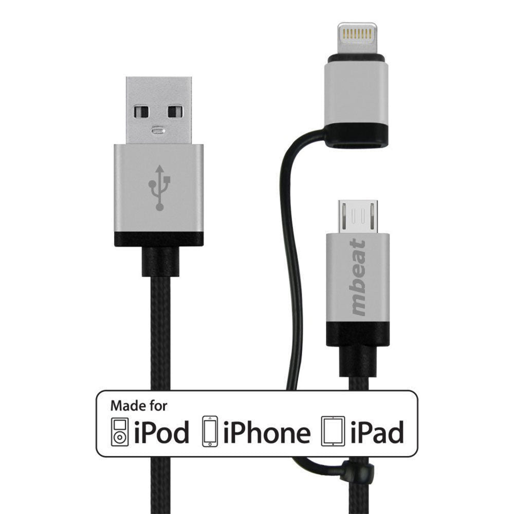 Mbeat 1m Lightning to USB Cable/Micro USB Data for iPhone MFI-Certified/Android — image 2