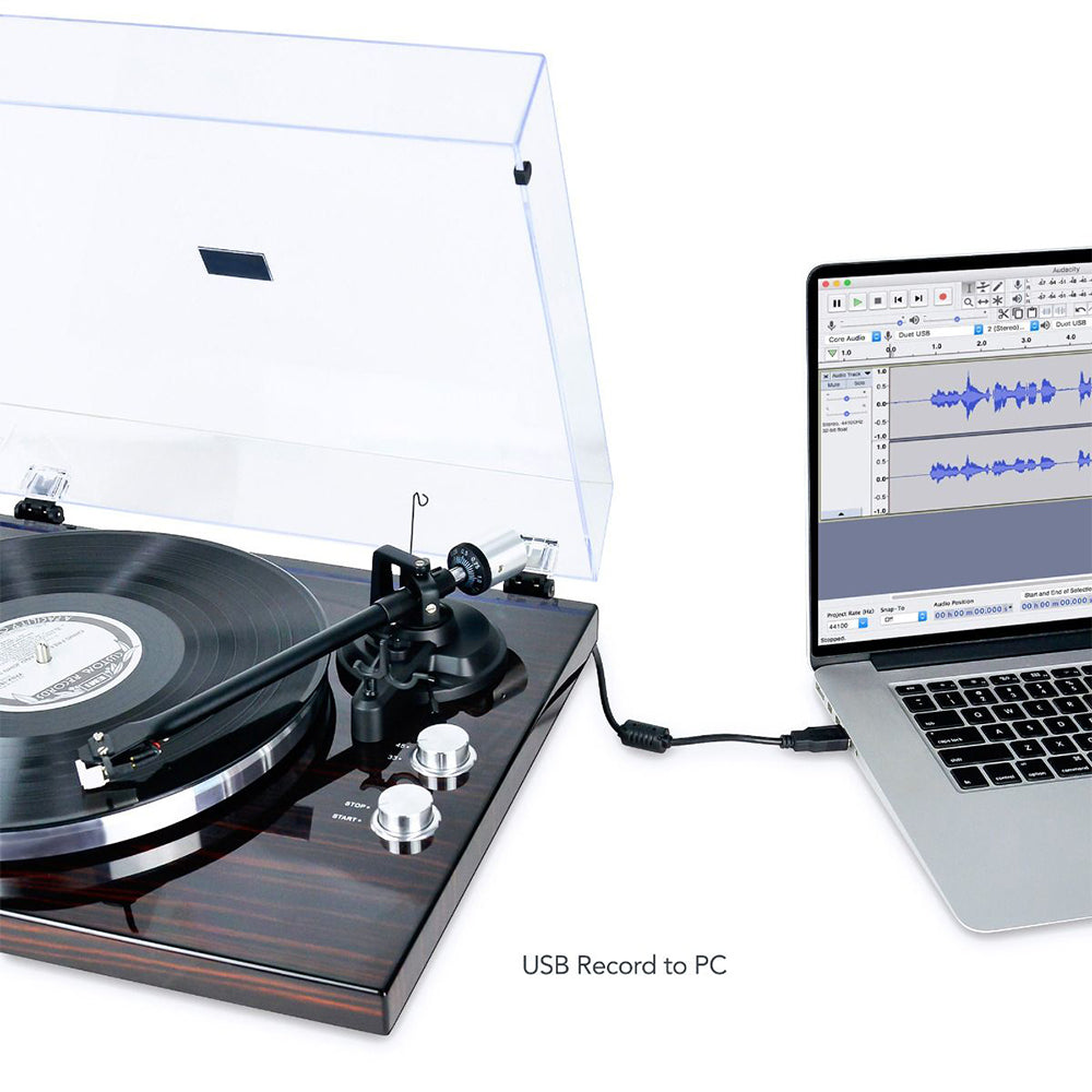 Mbeat Counter Weight/Anti-Skating Bluetooth Turntable Player w/USB/RCA/Phono Out — image 4