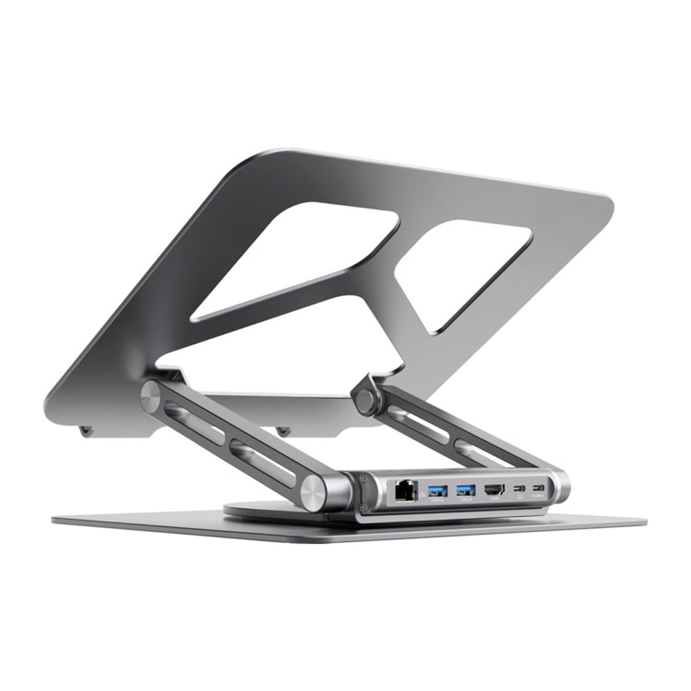 Mbeat Stage S12 Rotating Laptop Stand with USB-C Docking Station - Space Grey — image 4