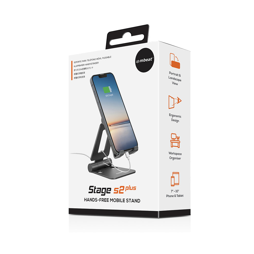 Mbeat Stage S2+ Hands-Free Fold Up Portable Mobile Phone Desk Stand Holder