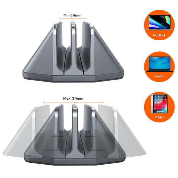 Mbeat Stage S5 18cm Adjustable Dual Vertical Stand Mount for MacBook Space Grey — image 2