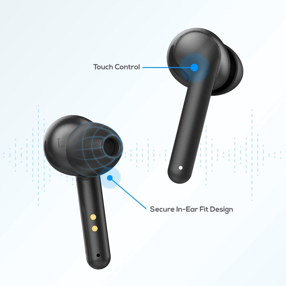 Mbeat E2 True Wireless Earphone Bluetooth Earbuds w/ Charging Case f/ Phones BLK — image 3