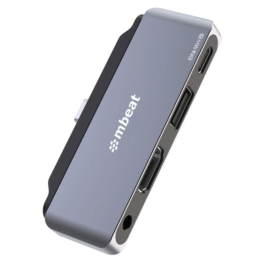 Mbeat Elite Mini 4-in-1 USB-C Mobile Hub/Connector HDMI/3.5mm for iPad Space GRY