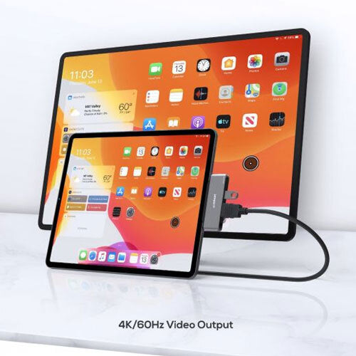 Mbeat Elite Mini 4-in-1 USB-C Mobile Hub/Connector HDMI/3.5mm for iPad Space GRY — image 5