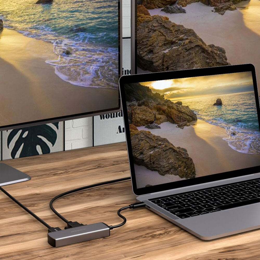 Mbeat Elite X2 2-In-1 USB-C to 4K Hdmi/vga Adapter Hub for Laptop Space Grey — image 6