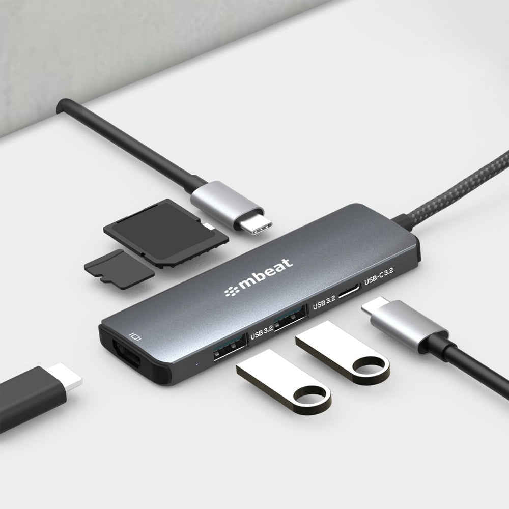 Mbeat Elite 7-in-1 Multifunction USB-C 3.2 Data Hub 8k Hdmi/sd Card 10GBPS Grey — image 2
