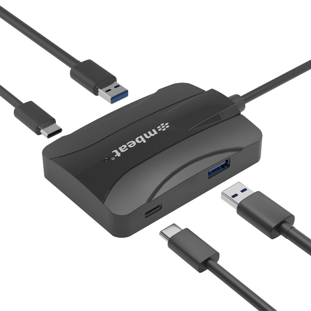 Mbeat 4 Port 10Gbps High Speed USB-C 3.2 Gen 2/USB-A Computer Hub/Splitter Black — image 2