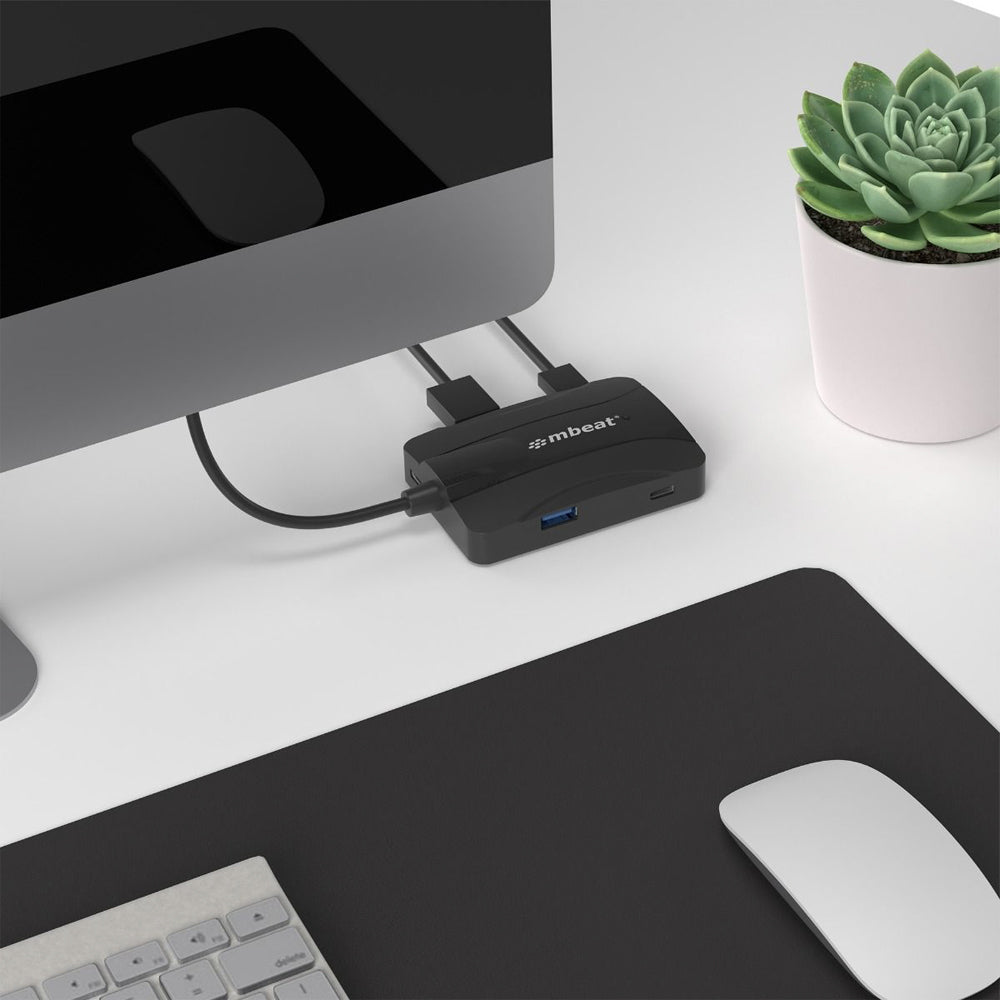 Mbeat 4 Port 10Gbps High Speed USB-C 3.2 Gen 2/USB-A Computer Hub/Splitter Black — image 3