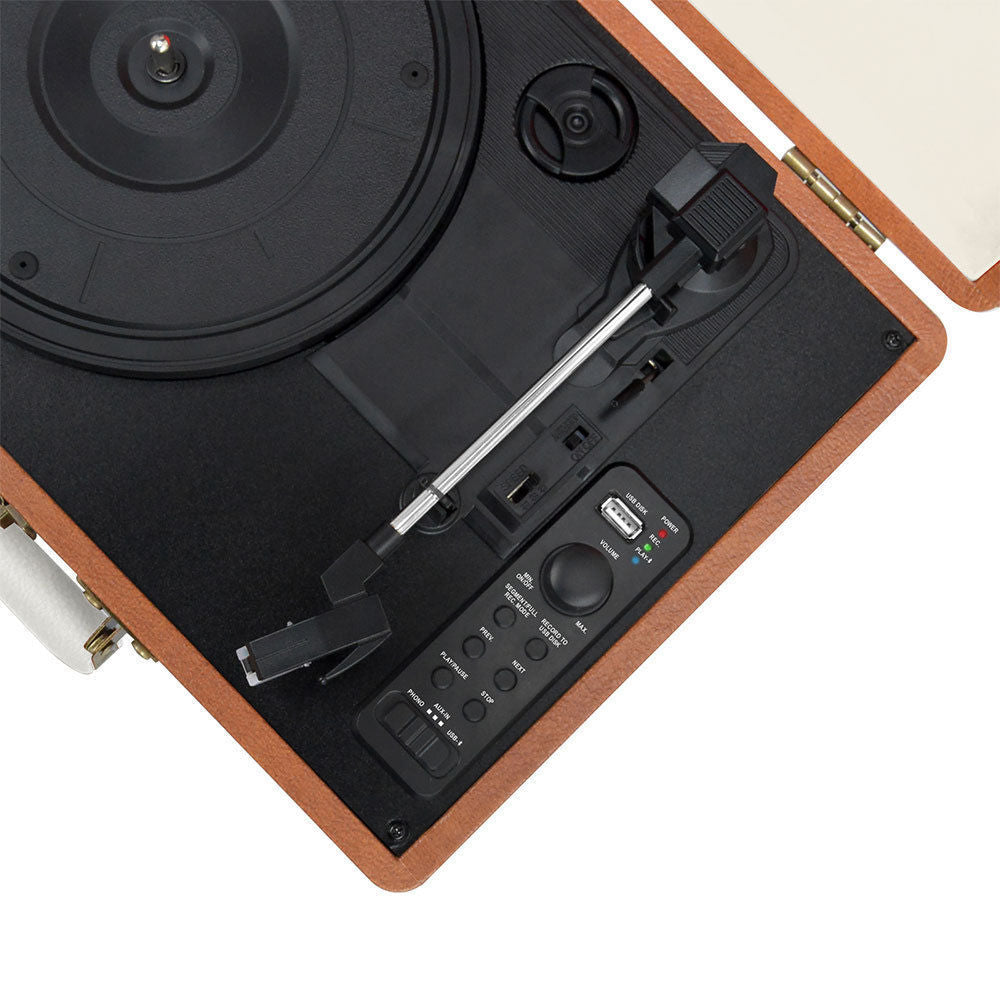 Mbeat Aria Retro Turntable w/ Bluetooth Speaker/AUX/USB Direct Recording Briefcase — image 6
