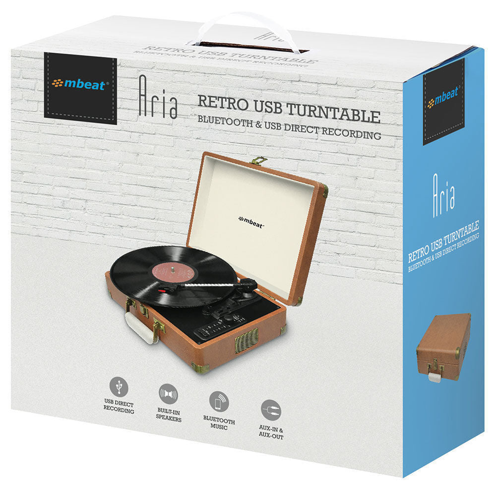 Mbeat Aria Retro Turntable w/ Bluetooth Speaker/AUX/USB Direct Recording Briefcase — image 7