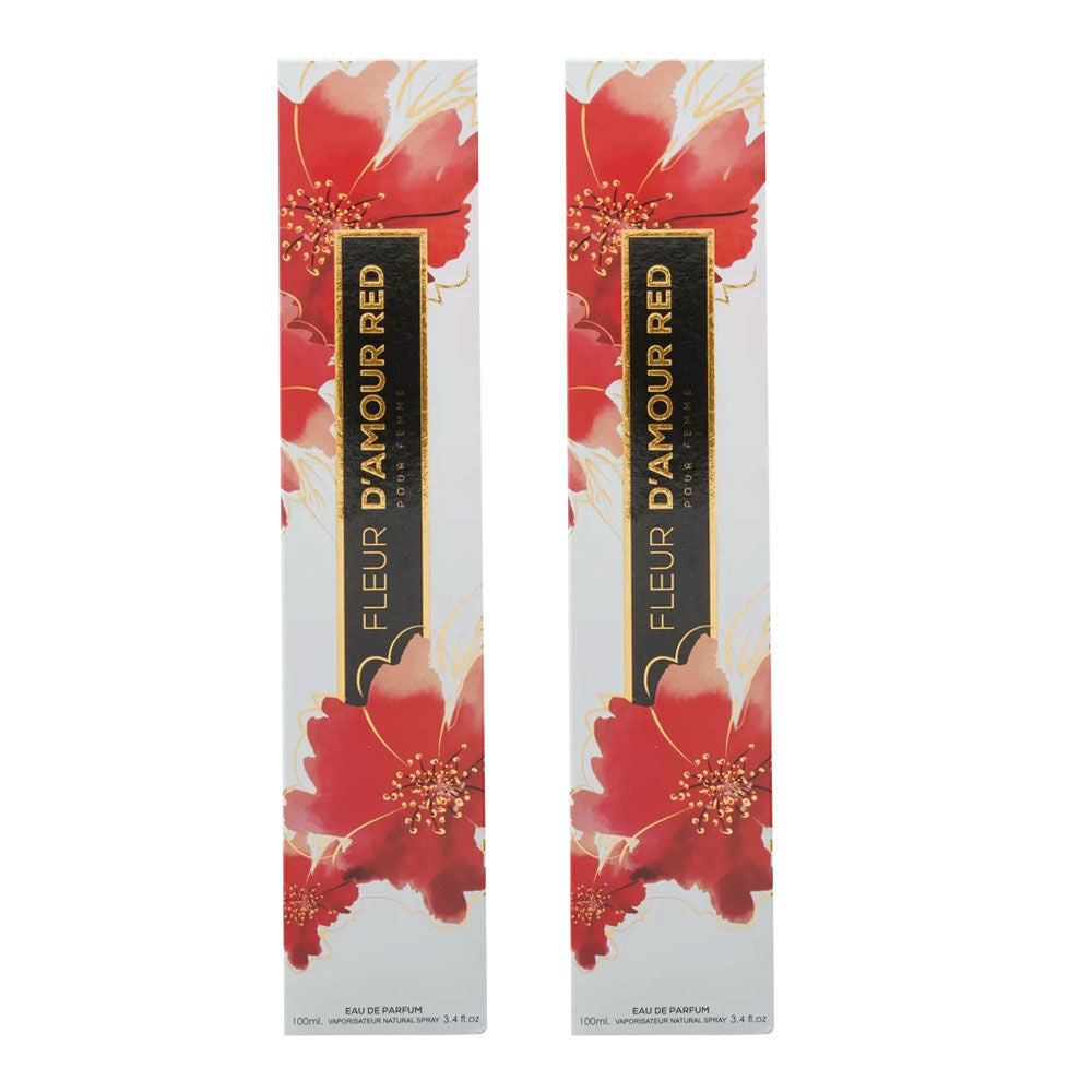 Mirage Diamond Collection Fleur D’Amour Red EDP Spray For Women 100ml (2 Pack)