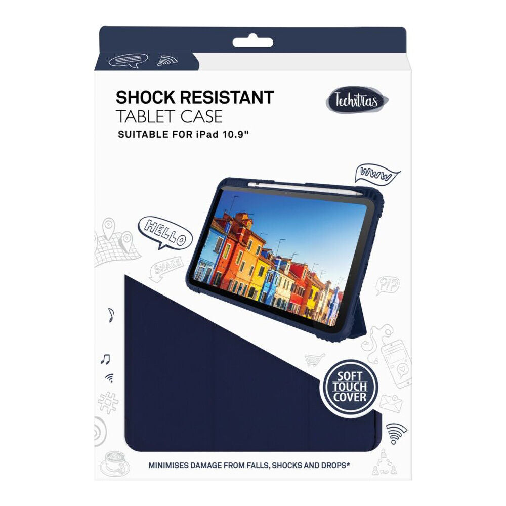 Techxtras Shock Resistant Built-In Tri-Folding Tablet Case for iPad 10.9" Navy — image 2