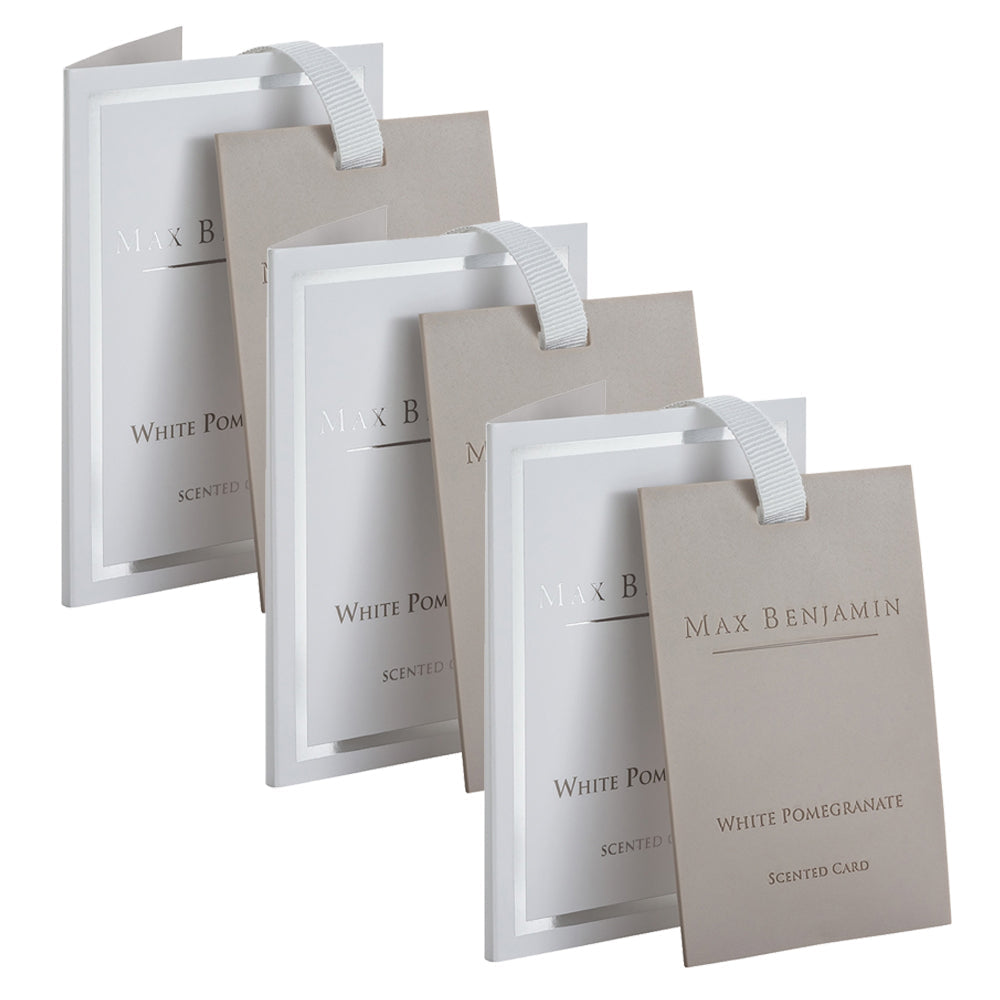 Max Benjamin Scented Hanging Air Freshener Card White Pomegranate Fragrance (3 Pack)