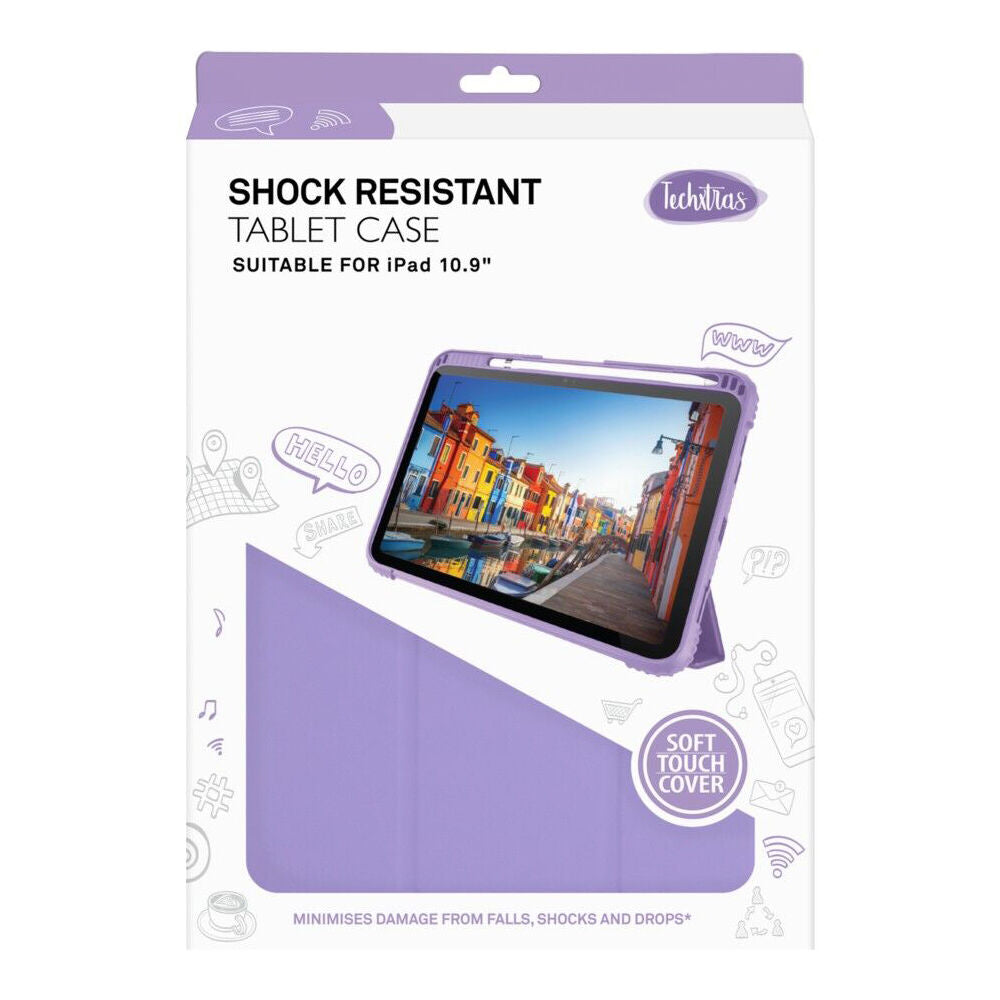 Techxtras Shock Resistant Tri-Folding Tablet Case for iPad 10.9" Lavender