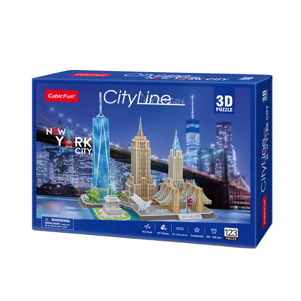 Cubic Fun CubicFun City Line New York City 3D Puzzle DIY Kids Interactive Toy 3y+ (123 Pieces)