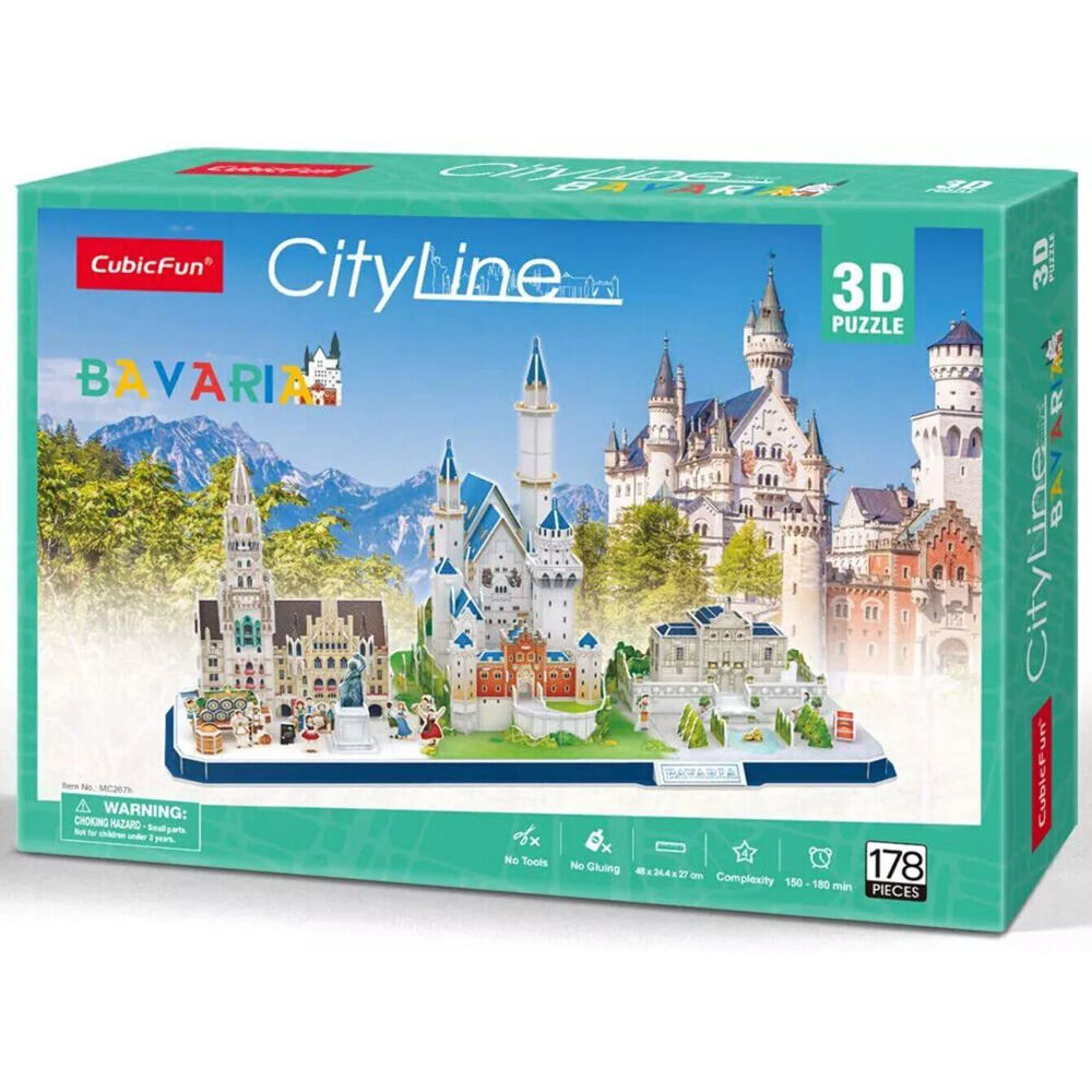 Cubic Fun City Line Bavaria Kids/Childrens 3D Puzzle 48x22.4x26.9cm 8y+