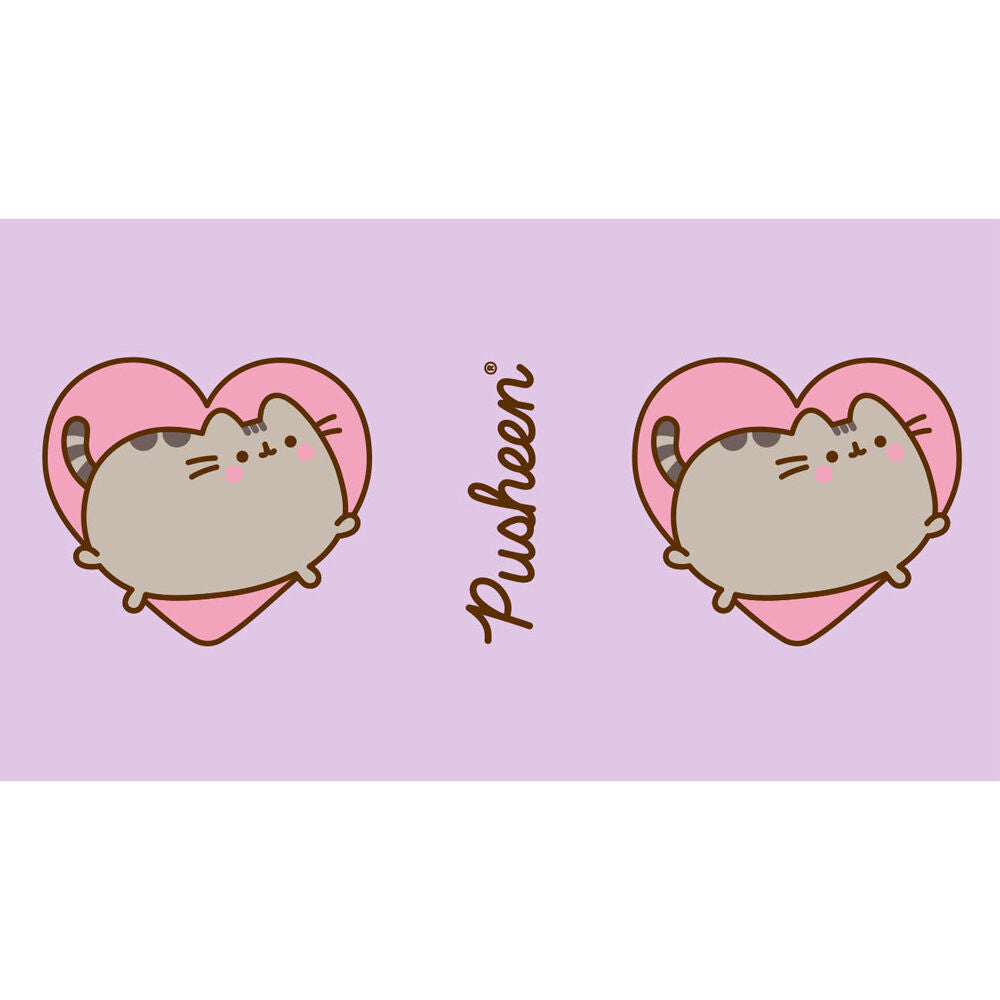 Pusheen 40oz Purple Cat With Heart Tumbler Water Bottle/Drink Bottle — image 2