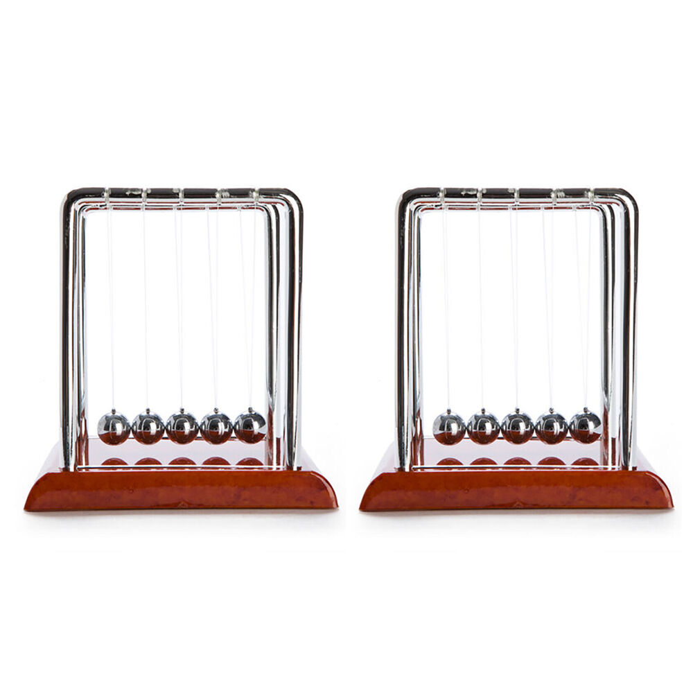 Mdi Balance Ball Cradle w/ Wooden Brown Base Desk Accessory Decor Medium (2 Pack)