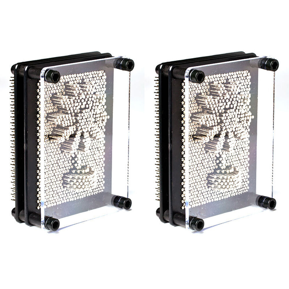Mdi Pinhead 3D Finger Pin Art Tabletop Desk Accessory Decor Rectangle 3x5in (2 Pack)