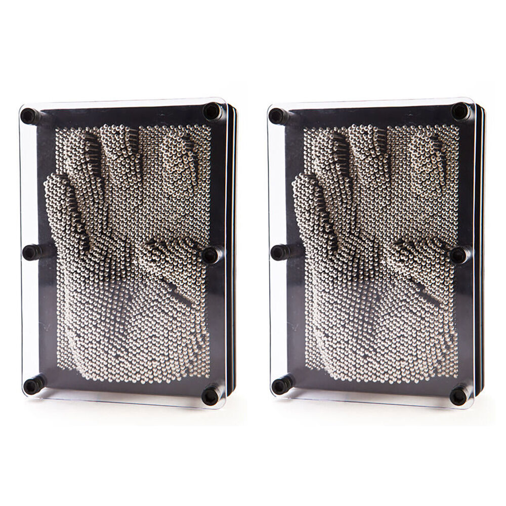 Mdi Pinhead 3D Finger Pin Art Tabletop Desk Accessory Decor Rectangle 5x7in (2 Pack)
