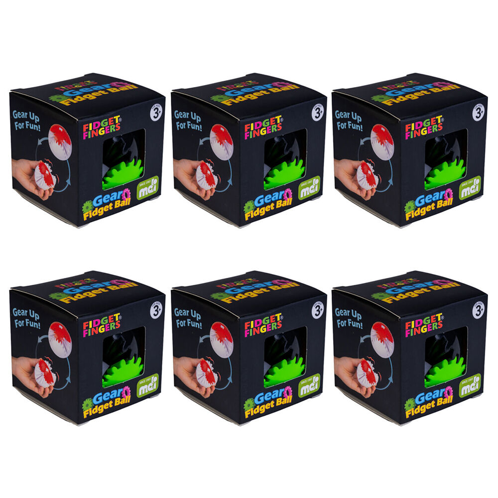 Mdi Gear Fidget Ball Kids/Children Sensory Anti-Stress Play Toy 3y+ Assorted (6 Pack)