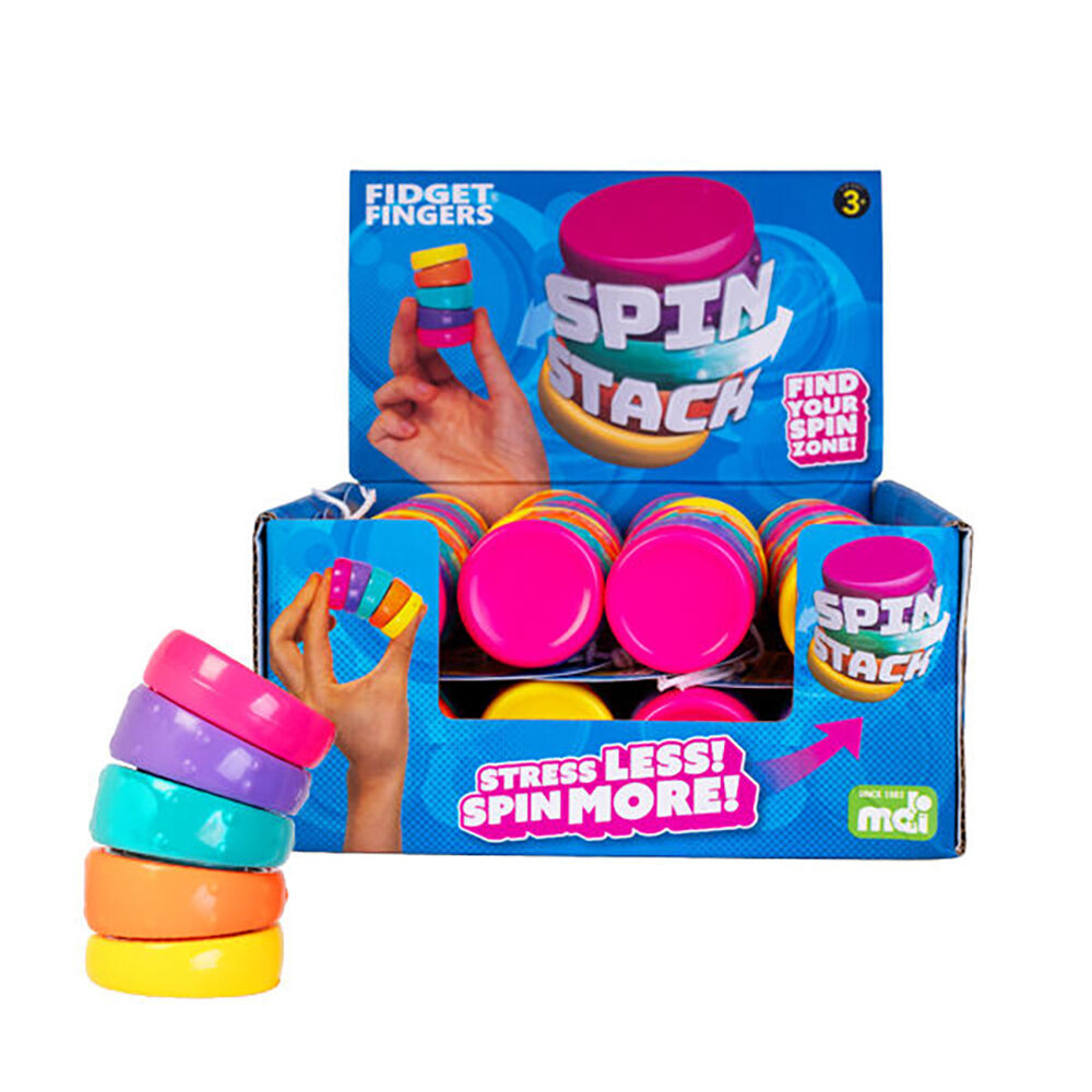 Mdi Spin Stack Fidget Finger Kids/Children Sensory Play Anti-Stress Toy 3y+ (6 Pack) — image 6