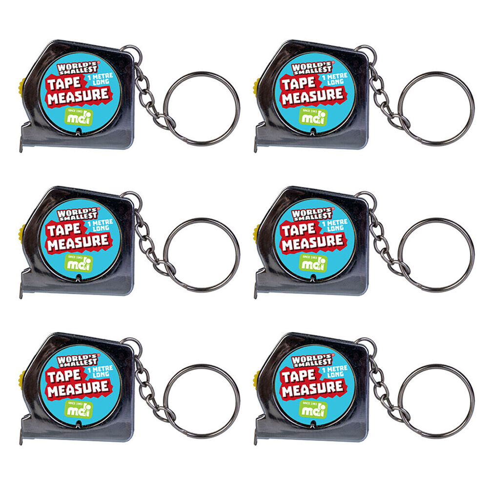 Worlds Smallest Tape Measure Keychain Pocket-Size Kids/Children Toy 8y+ (6 Pack)