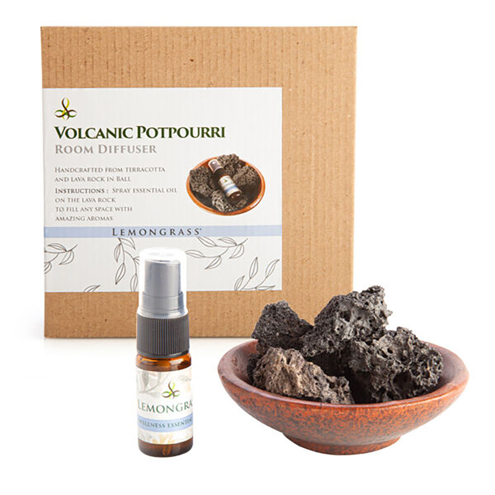 Mdi Lava Rock Room Diffuser Bowl w/ Spray Essential Oil Lemongrass Scent — image 5