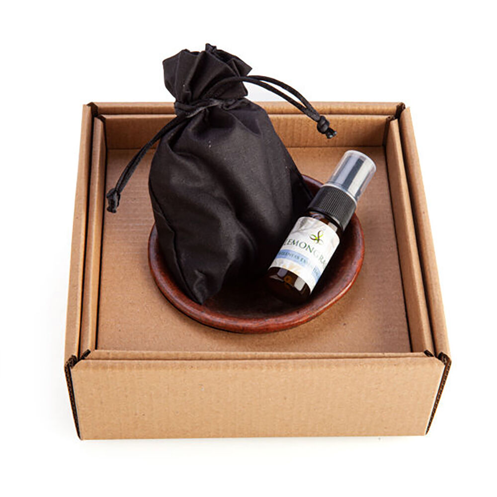 Mdi Lava Rock Room Diffuser Bowl w/ Spray Essential Oil Lemongrass Scent — image 3