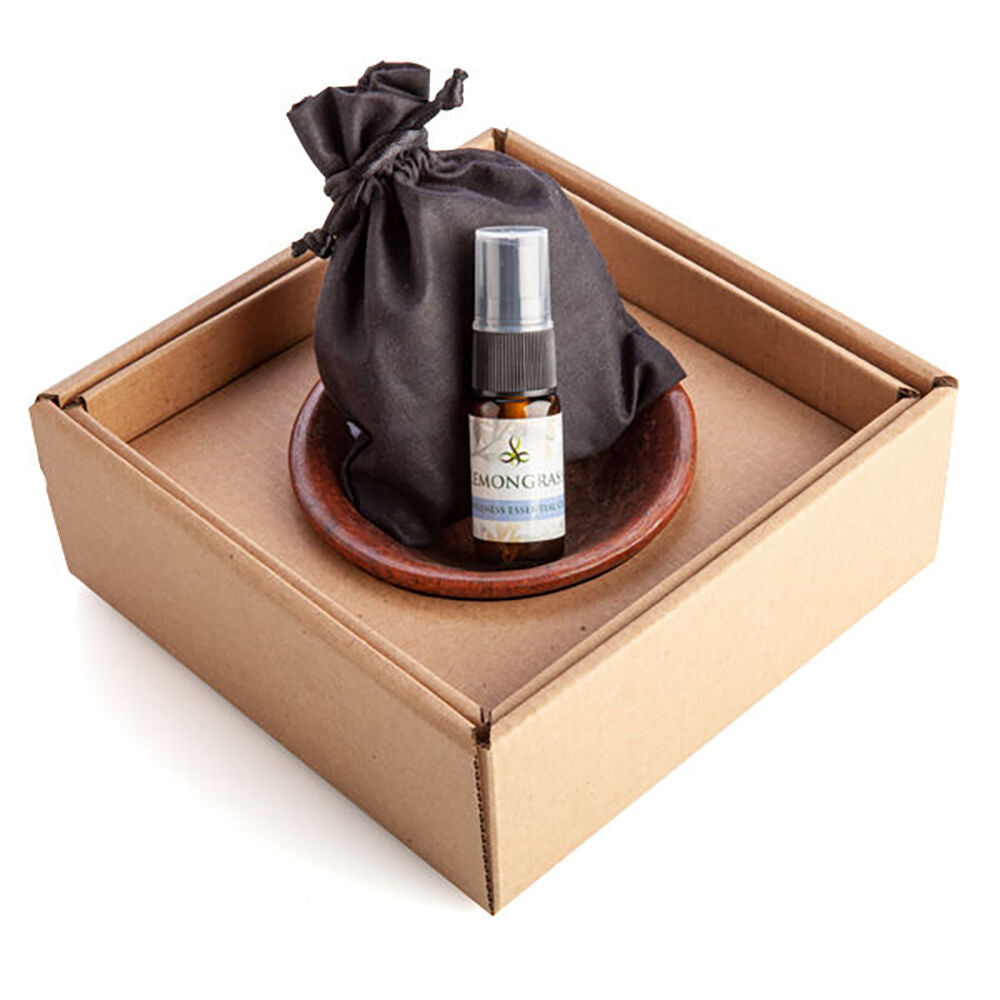 Mdi Lava Rock Room Diffuser Bowl w/ Spray Essential Oil Lemongrass Scent — image 2