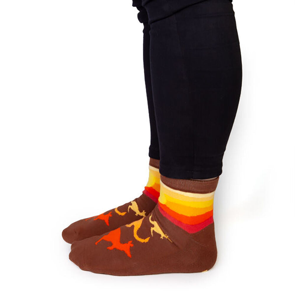 Feet Speak Kangaroo Women's Casual Crew Socks Cute-Printed Brown One-Size (4 Pack) — image 6