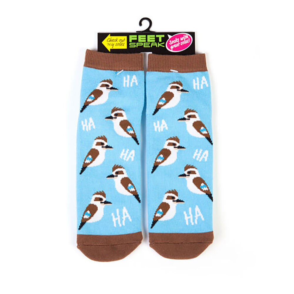 Feet Speak Kookaburra Women's Casual Crew Socks Cute-Printed Blue One-Size (2 Pack) — image 2