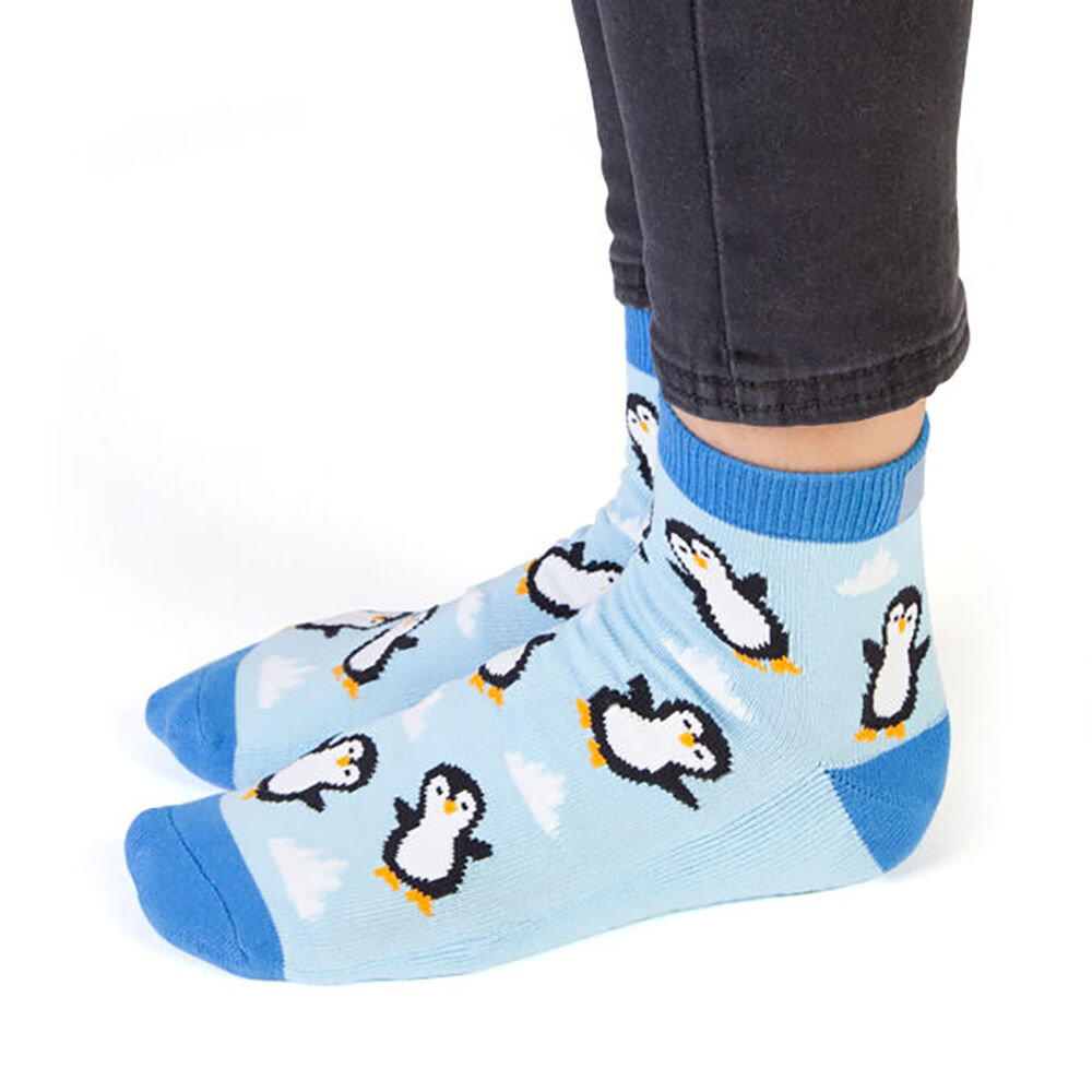 Feet Speak Penguin Womens Casual Ankle/Crew Socks Cute-Printed Blue One-Size (2 Pack) — image 6