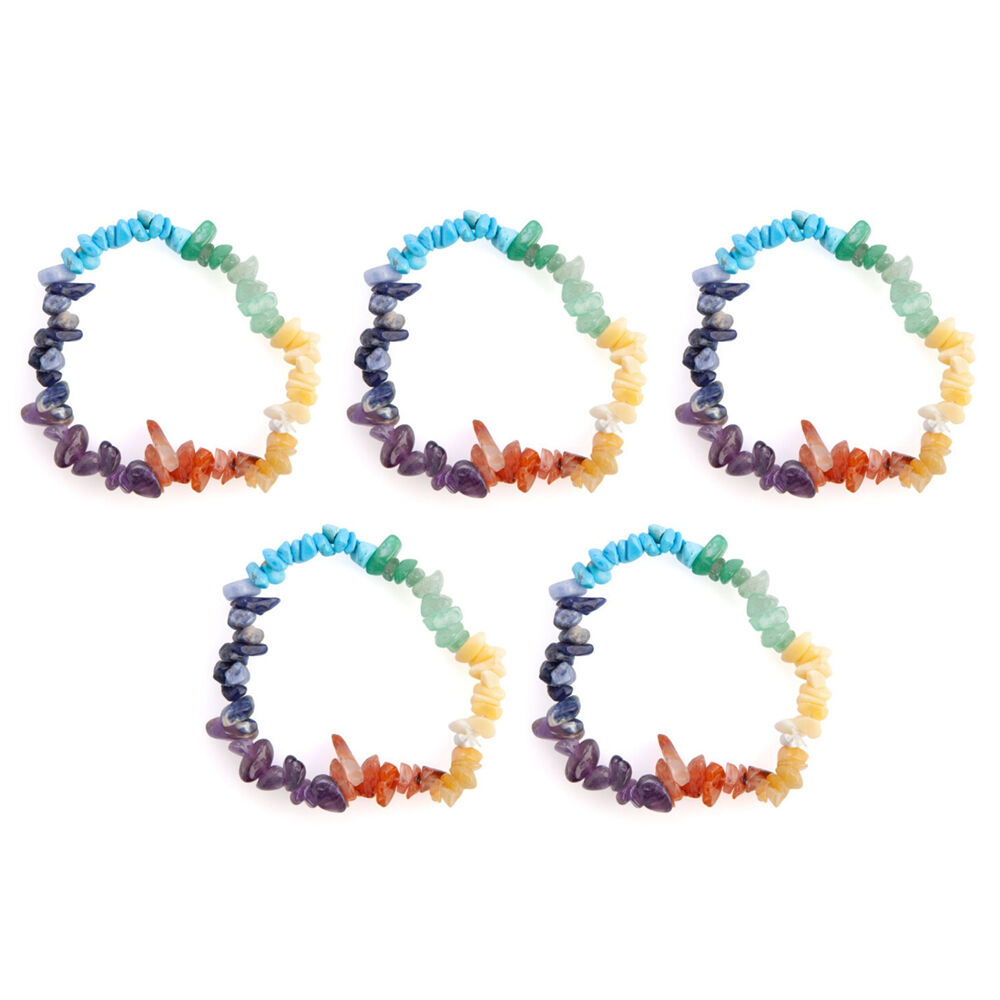 Wishstone Gemstone Bracelet Chakra Calming/Peace Natural Wellness Stone (5 Pack)