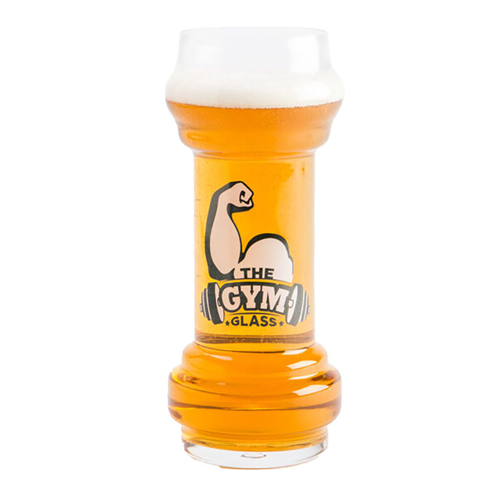 Mdi 830ml The Gym Class Dumbbell Shaped Novelty Beer Glass 9.3x22cm Clear (2 Pack) — image 2
