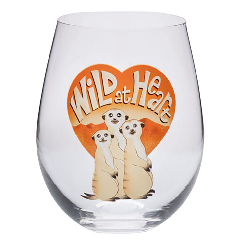 Meerkat Stemless Wine Glass Tumbler Cup Party Drinkware Clear (6 Pack) — image 2