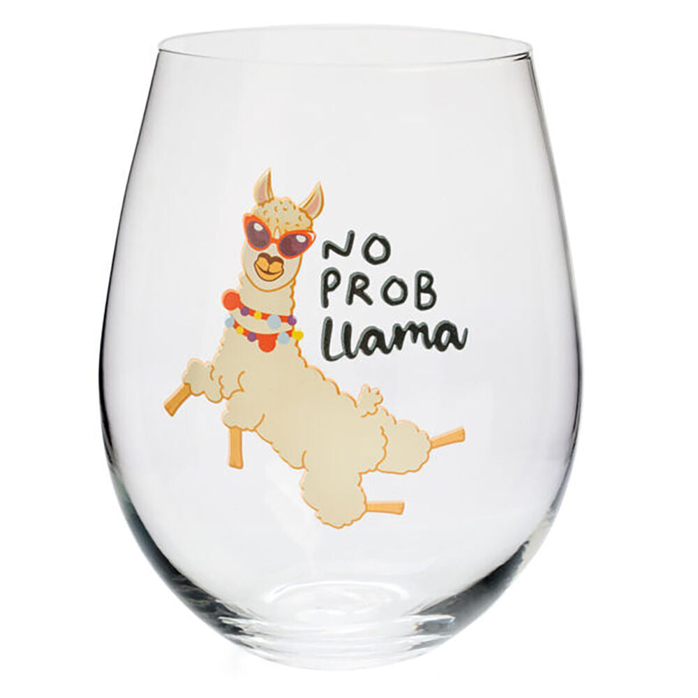 Alpaca Valley Stemless Wine Glass Tumbler Party Drinkware No Prob Llama (6 Pack) — image 2