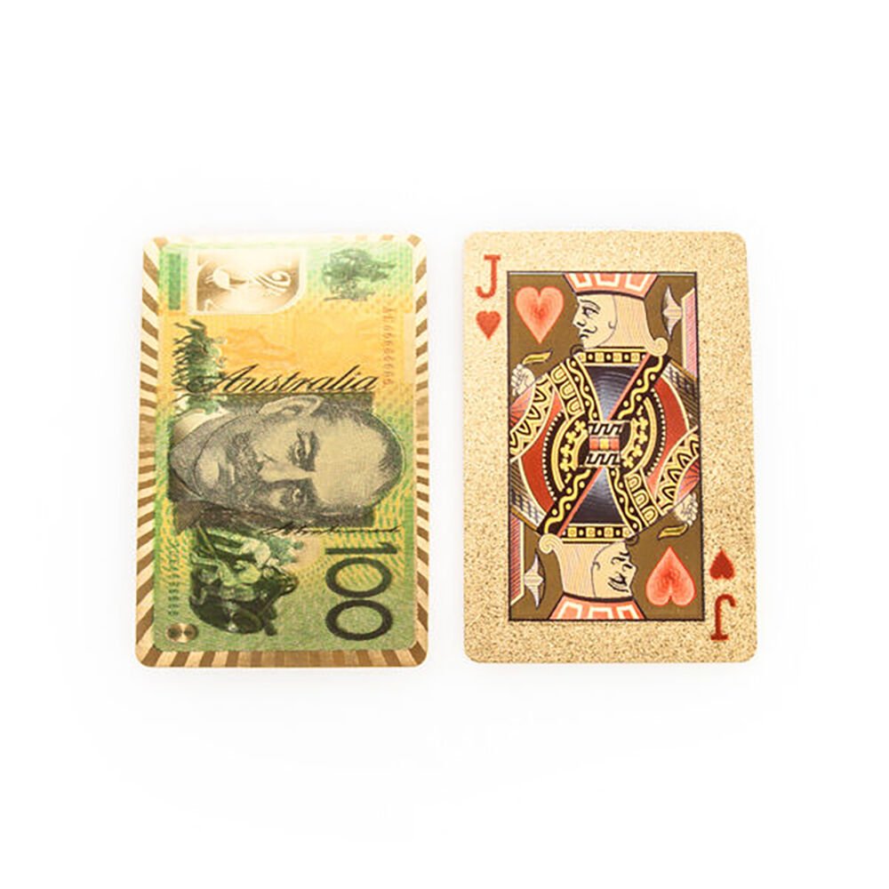 Outback Mates Australian $100 Gold Foil Novelty Poker Playing Cards 6x9cm — image 2