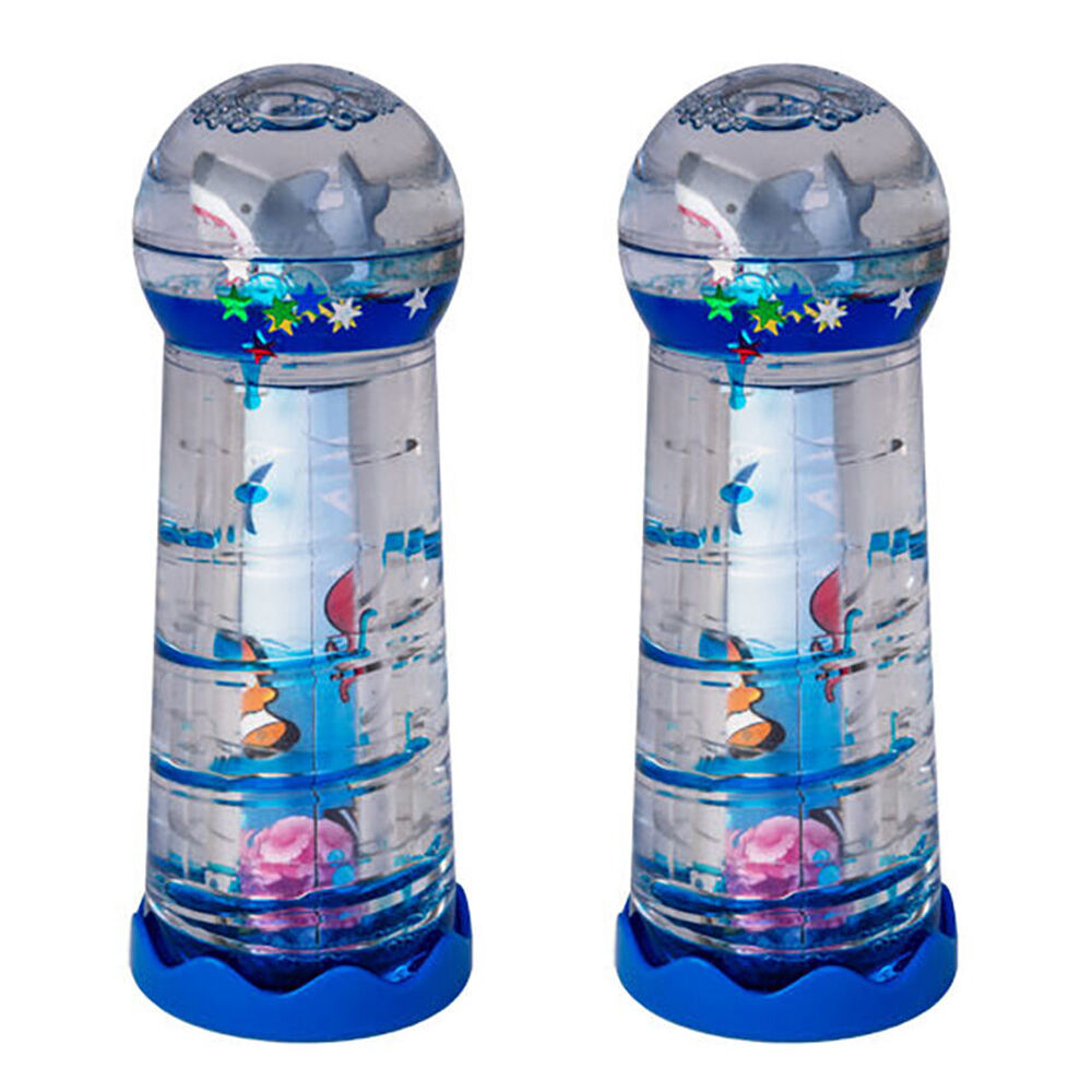 Shark Bay Liquid Timer Kaleidoscope Sensory Motion Desk Toy Decor 5x13cm (2 Pack)