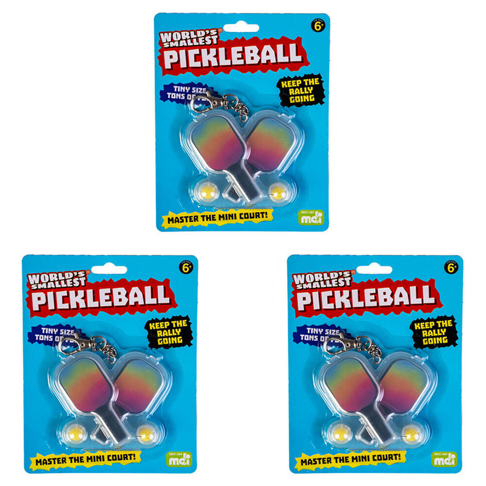 Worlds Smallest Pickleball Board Game Play Miniature Toy Set Kids 6y+ (3 Pack)